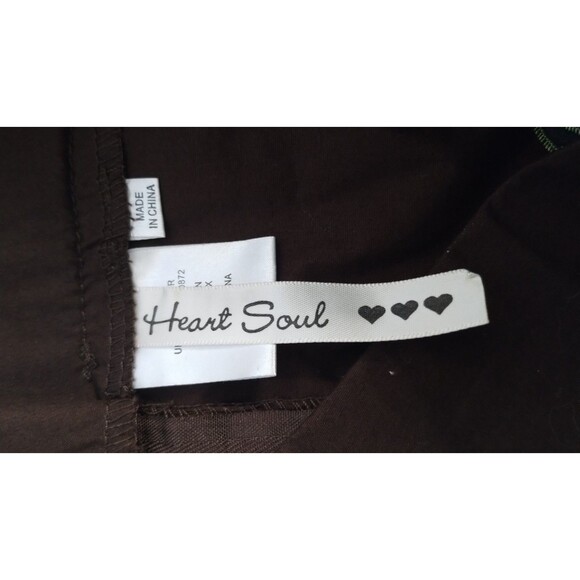 Heart Soul Skirt Woman's Size 5 Embroidered Brown Pink Floral Cotton - Picture 8 of 9